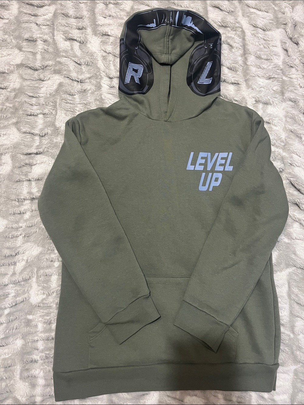 Art Class Olive 'Level Up' Kids Hoodie Sweatshirt